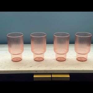 West Elm Fluted Acrylic Cups, pink, set of 4